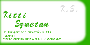 kitti szmetan business card